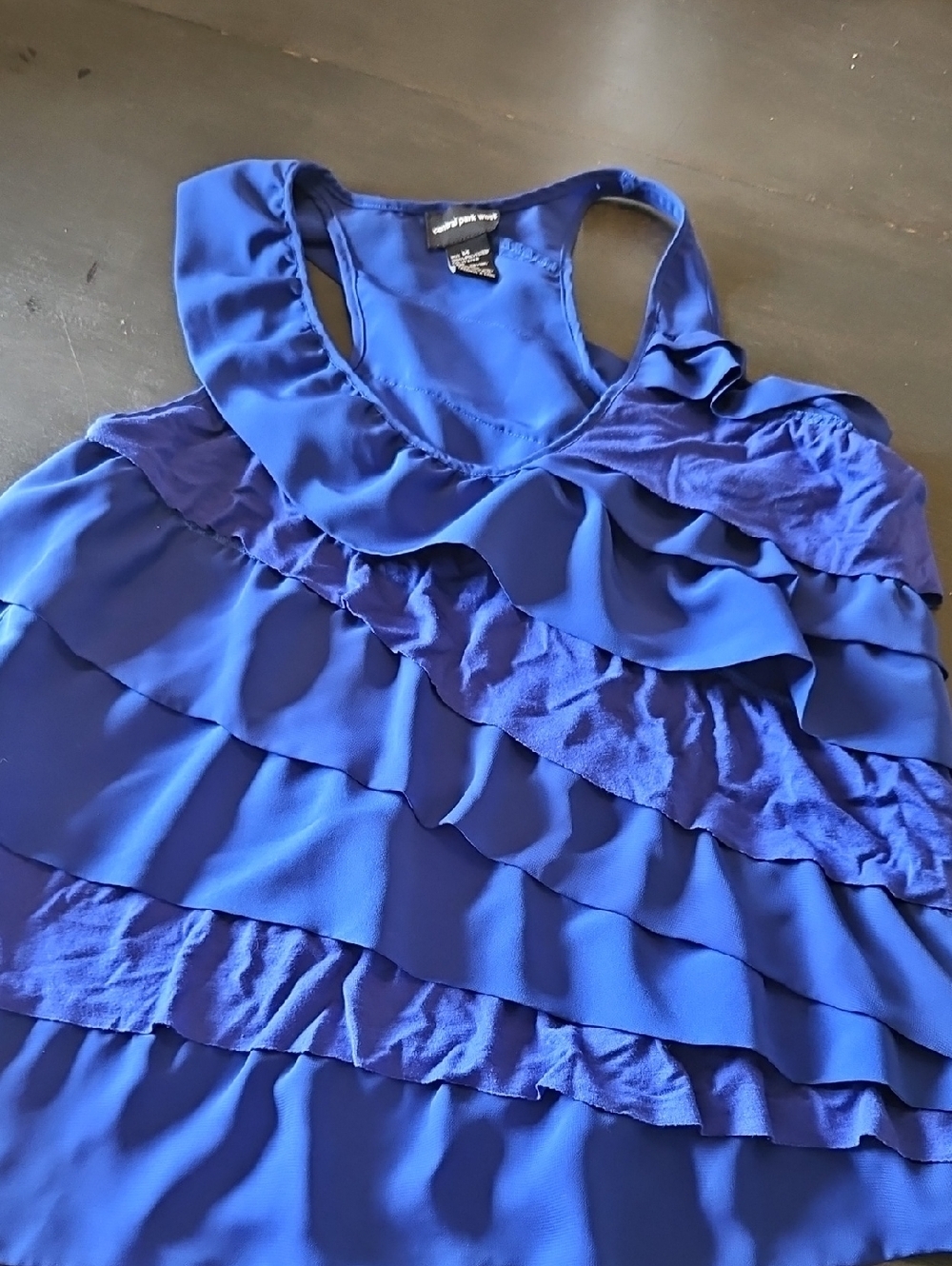 Royal Blue Ruffled Tank Top Size Medium